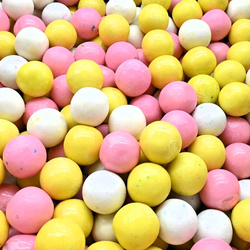 Bayside Candy Birthday Cake Gumballs – 1″ Speckled Pastel Bubble Gum Balls