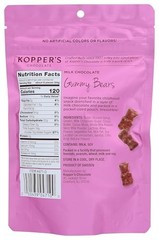 Kopper’s Chocolate Milk Covered Gummy 4 Ounce (Pack of 1), brown