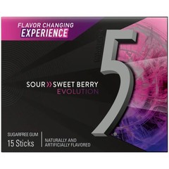 5x Packs Wrigley’s 5 Gum Extra Sour Sweet Berry | 15 Sticks Pack | Sugar Free