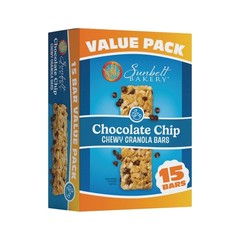 Sunbelt Bakery Chewy Chocolate Chip Granola Bars, 15 Count (Pack of 1), brown
