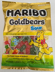 Haribo Goldbears Sour 4.5 oz Rare Gummies Sour Gummy Bears. Two Bags
