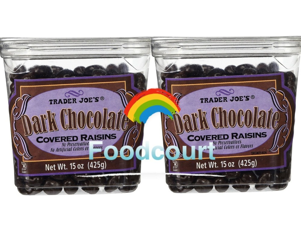 2 Packs Trader Joe’s Dark Chocolate Covered Raisins 15 oz Each Pack