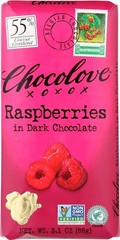 Chocolove Premium Chocolate Bar Dark Chocolate Raspberries Bars 3.1 Oz