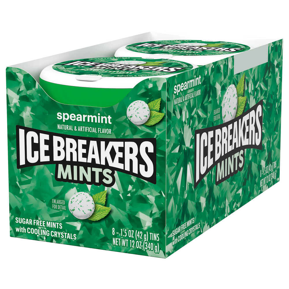 Ice Breakers Mints, Spearmint, 1.5 Oz, 8-Count Sugar Free