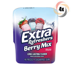 Full Box 4x Bottles Wrigley’s Extra Refreshers Berry Mix Gum | 40 Per Bottle