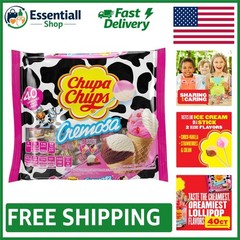 Delicious Cremosa Lollipops: 10.5 Oz Bag of 25 Fun Ice Cream Suckers for Kids