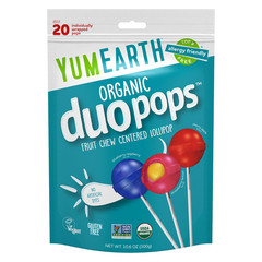 Yumearth Organic Duo Pops, Lollipops with Fruit Chew Centers – Allergy Friendly