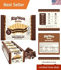 Delicious Dark Chocolate Wafer Cookies – Healthy, , Low Carb – 16 Count