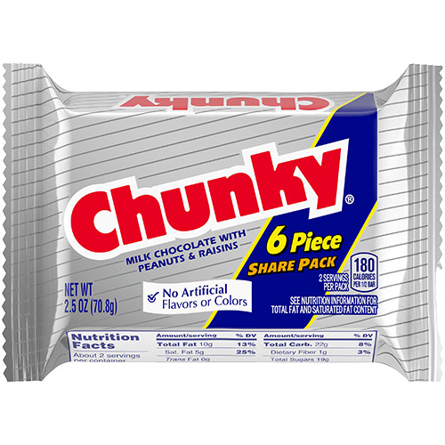 Chunky Milk Chocolate with Roasted Peanuts and Raisins,2.5 Oz(2 pack)