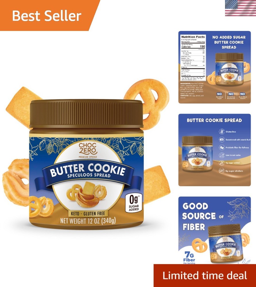 Creamy No Added Sugar Butter Cookie Spread 12oz – Perfect for Low Carb Diets