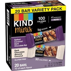 KIND Minis Salted Caramel Dark Chocolate + Dark Chocolate Almond Coconut