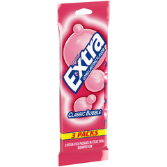Extra Classic Bubble Sugar Free Chewing Gum – 15 Ct (3 pack)….