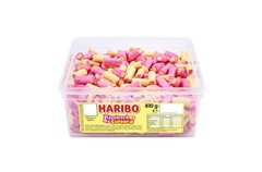 Haribo Rhubarb And Custard Candy Sweets 300 Count Tub Perfect For Sharing