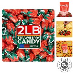 Classic Strawberry Candy – 2 lbs of Individually Wrapped Hard Shell Treats