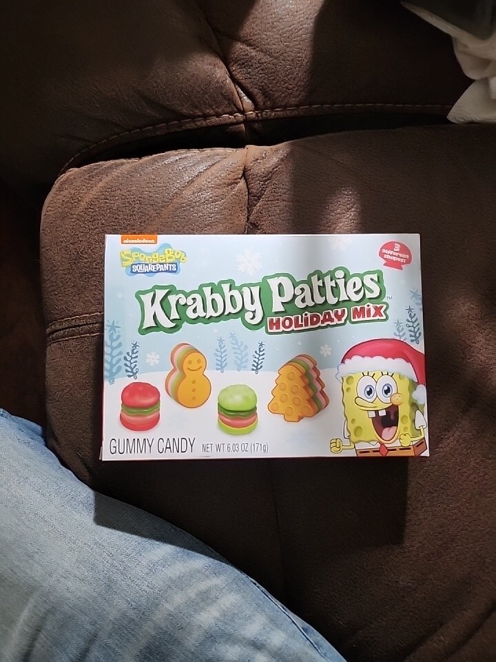 Spongebob Squarepants Krabby Patties Gummy Holiday Mix Candy Giant Theater Box
