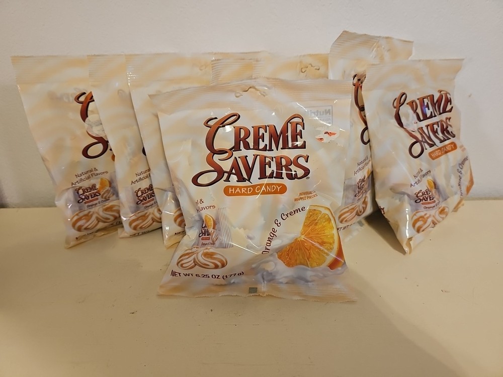 Lot Of 8 Creme Savers Orange & Creme Hard Iconic Candy 6.25 oz BB 11/16/2025