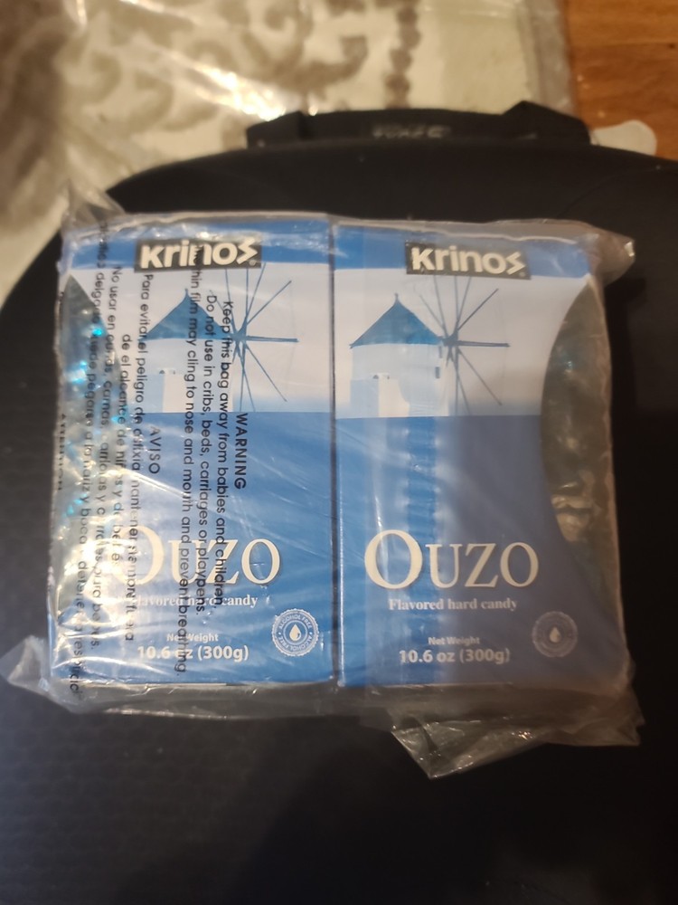 Krinos Ouzu Candy Greek Favorite Licorice Flavor 2pk