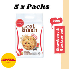5 x Pack Munchy’s Oat Krunch Biscuit -Strawberry & Blackcurrant (DHL Express)