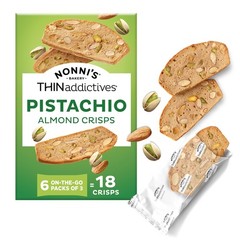 Nonni’s THINaddictives Thin Cookies, Pistachio Almond Biscotti, 4.4 oz 6 pack