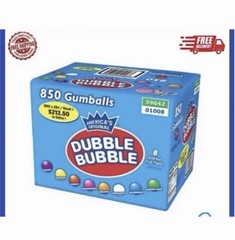 New Dubble Bubble Bubble Gum Balls 1 Inch Gumballs 850 count 15 lbs Bulk Vending