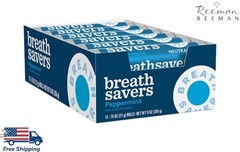 BREATH SAVERS Peppermint Sugar Free Breath Mints Rolls 0.75 oz 24 ct BB 12-2026