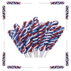 Red White and Blue Twisty Lollipops Individually Wrapped 4th of July 250th Anniv