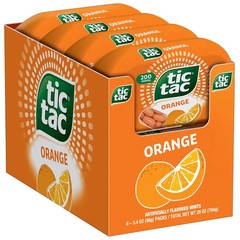 Tic Tac Orange Flavored Mints 8 Count, On-The-Go Refreshment 3.4 Oz Each