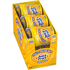 JUICY FRUIT Gum Sugar-Free Chewing Gum, JUICY FRUIT Chews, 40 Pieces per Bottle,