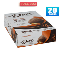 Full Box 20x Packs Dove PROMISES Milk Chocolate & Caramel, 3 Per Pack – 2.75oz