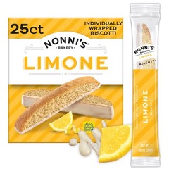 Limone Biscotti, Individually Wrapped Italian Lemon Cookie Snacks, 25 Serving…