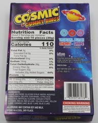 Cosmic Gummy Rings Tropical Punch Cherry Grape Candy Box 1.76 oz Best By 10/2026