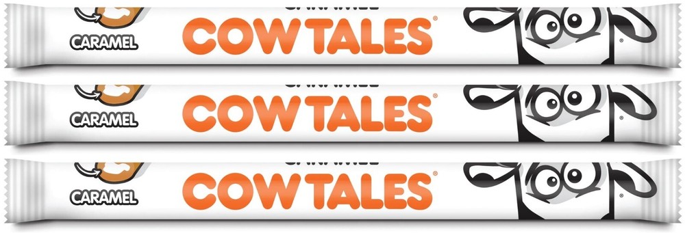 3x Cow Tales Caramel Flavored Chewy Caramel With A Cream Center 28g American