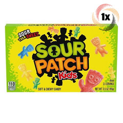 1x Pack | Sour Patch Kids Sour Assorted Soft & Chewy Candy Theater Box | 3.5oz