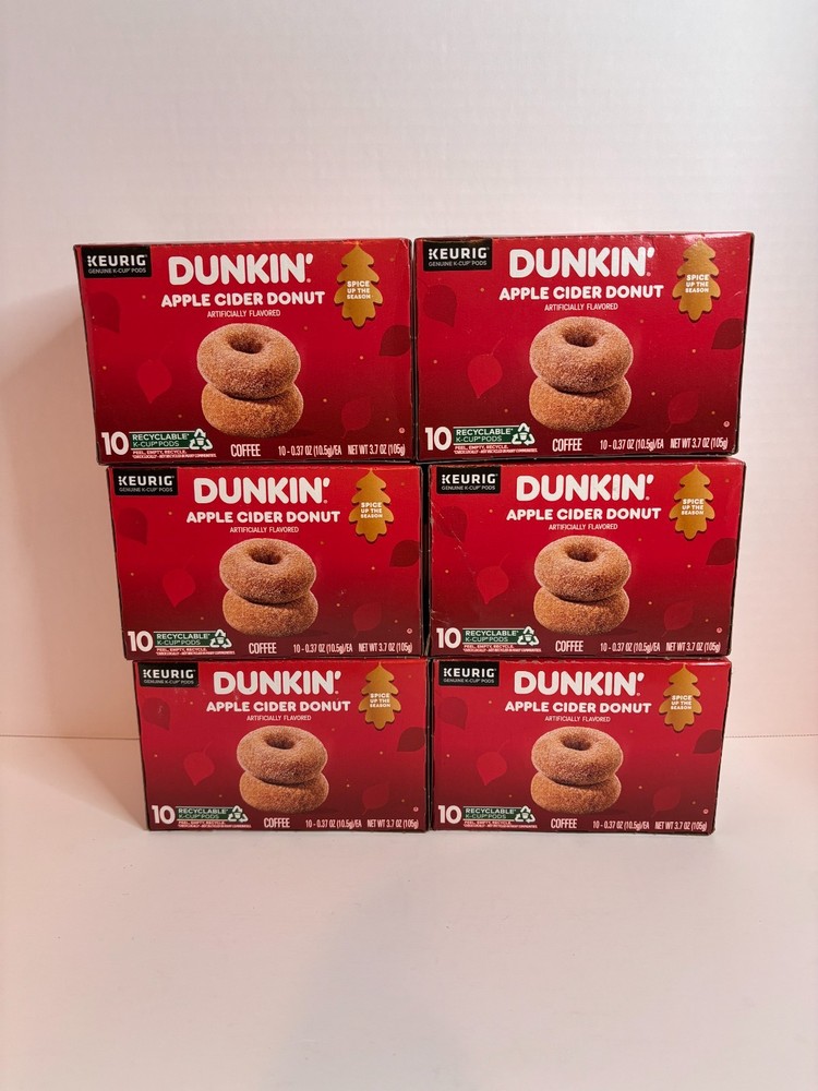 Dukin Apple Cider Donut Coffee Kcup – 6 boxes of 10 Kcups Exp 7-17-26