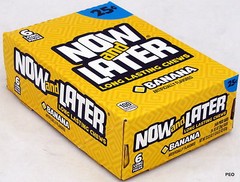 Now and Later Banana Candy Chews 6-piece 24 Count Box Chewy Bulk Taffy Candies