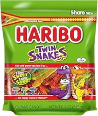 HARIBO Twin Snakes Sweet Sour Gummy Candy 8.3 oz Share Size