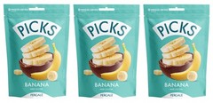3 PERGALE PICKS Freeze-Dried Banana with Milk Chocolate Dragee Candy 90g 3.1oz