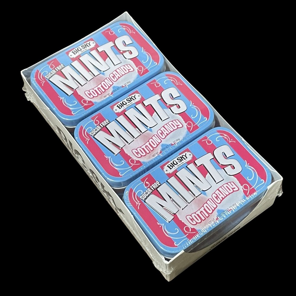 Big Sky Mints COTTON CANDY 6 Tins Sealed Box SUGAR Free Mints Exp 2026