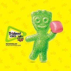 Trident Vibes SOUR PATCH KIDS Watermelon Sugar Free Chewing Gum 4 Bottles