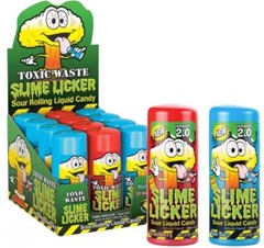 Slime Licker Version 2.0 Sour Liquid Rolling Candy 12 Pack, 2oz Each