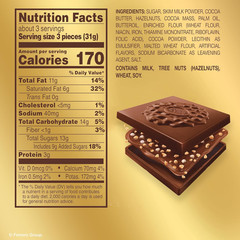 Ferrero Rocher Premium Milk Hazelnut Chocolate Squares, Individually Wrapped Cho