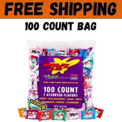 Zotz Fizzy Candy Bag Assorted Flavors 100 Count Sour Fizz Hard Candy Bulk Pack