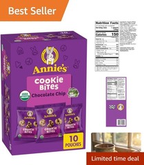 Annie’s Organic Chocolate Chip Cookie Bites 10 Pouches Portable Snack