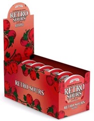 New Sealed Box of Retro Sours Apple Red 2.12 Oz Pack Of 8