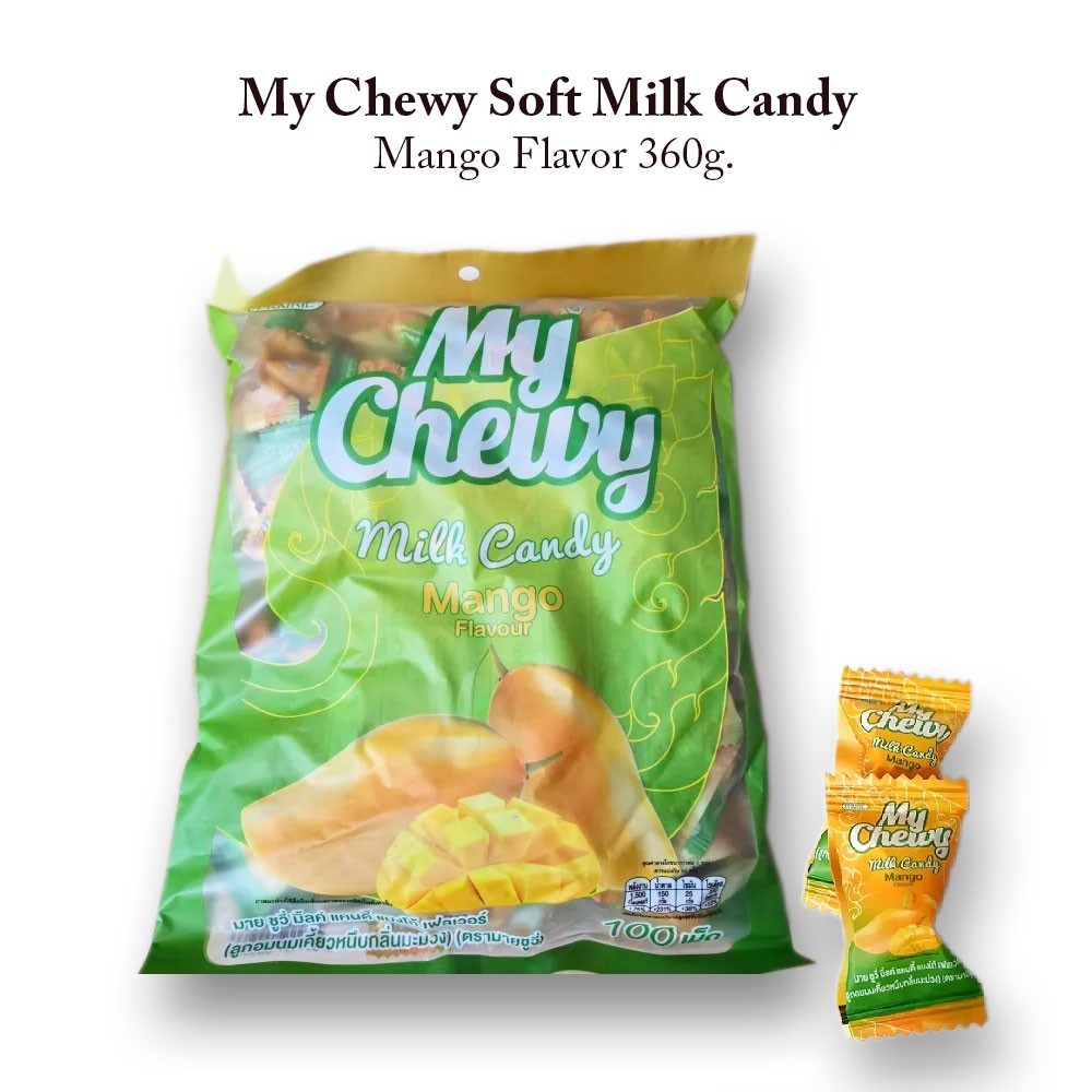 My Chewy Soft Milk Candy with Mango Thai Flavor Toffee Sweet Pantry Snack 360g.