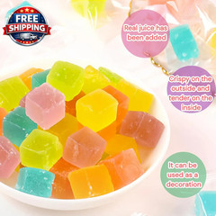 Japanese Crystal Amber Gemstone Candy – 7Oz Resealable Jar | Crunchy with Chewy