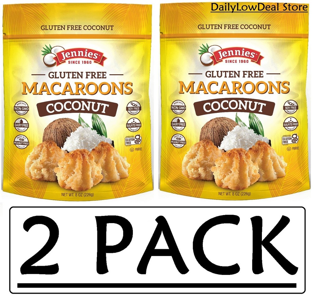 2 PACK – Jennies Gluten Free Macaroons – Coconut 8 oz (Total 16 oz)