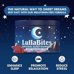 LullaBites – Natural Sleep Gummies – Made in USA – With 5-HTP, L-Theanine,…