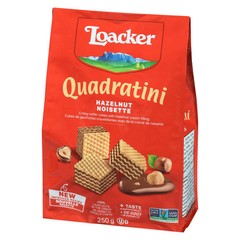 Loacker Quadratini Chocolate Hazelnut Wafer Cookies, 250g/8.75 oz