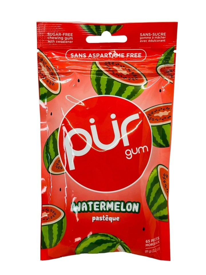 Rare Pur Chewing Gum Watermelon Flavor 100% Xylitol Sugar Free 65 pieces Vegan